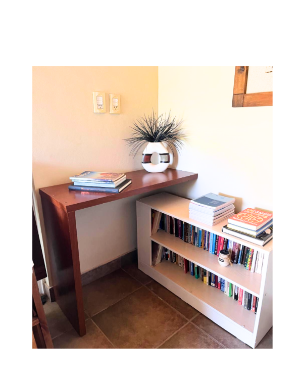 Producto - Mueble multiuso de melamina	/ Barra: 80x100x40 / Biblioteca: 61x100x30