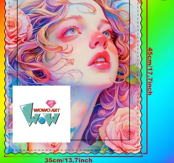 Producto - DIAMOND PAINTING 35X45 WOWO CUAD, CHICA ENTRE ROSAS