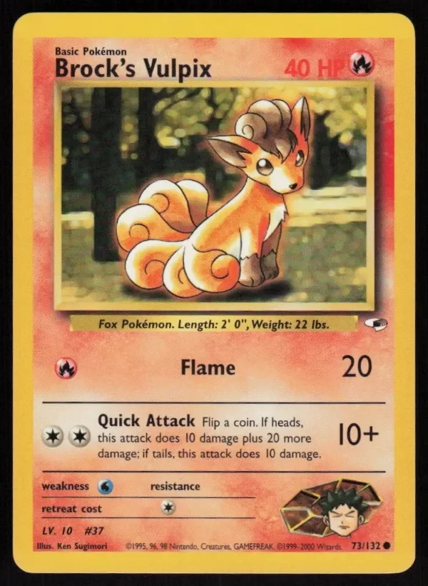Producto - Brock's Vulpix 73/132 Unlimited Gym Heroes Pokemon TCG