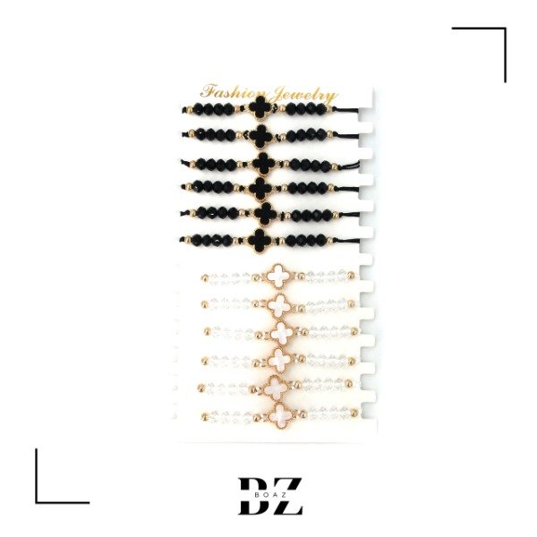 Producto - PULSERA DE HILO CON DIJE BLA Y NEGRO X 12 PCS EN CARD - 1964-2