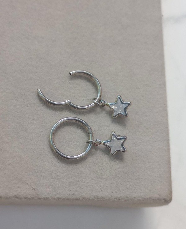 Producto - Argollitas con Bisagra y Cubic - Estrellas - 0