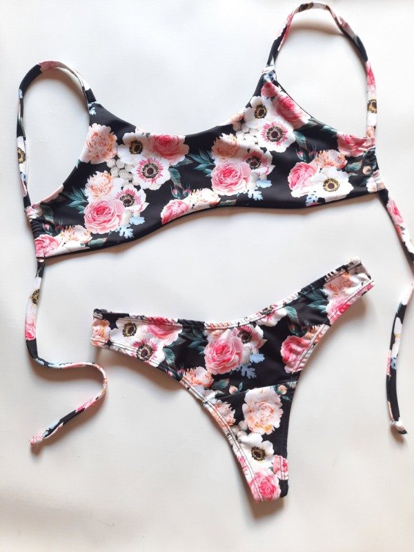 Producto - Bikini Black Flowers T.95