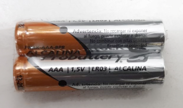 Producto - Pila alcalina AAA -2 unidades -en film/sin blister -Probattery (PNAK-AAA-SPB2)