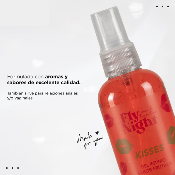Producto - Gel Lubricante comestible Kisses Fly Night sabor a Frutilla 100ml - 4