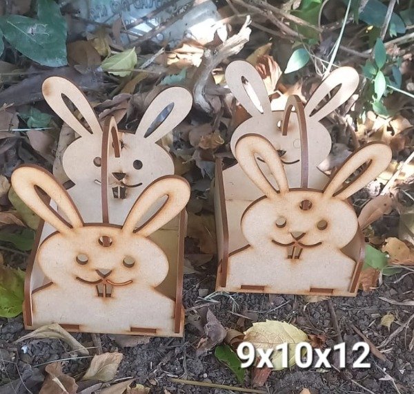 Producto - Canasta conejo de Pascua - Corte laser