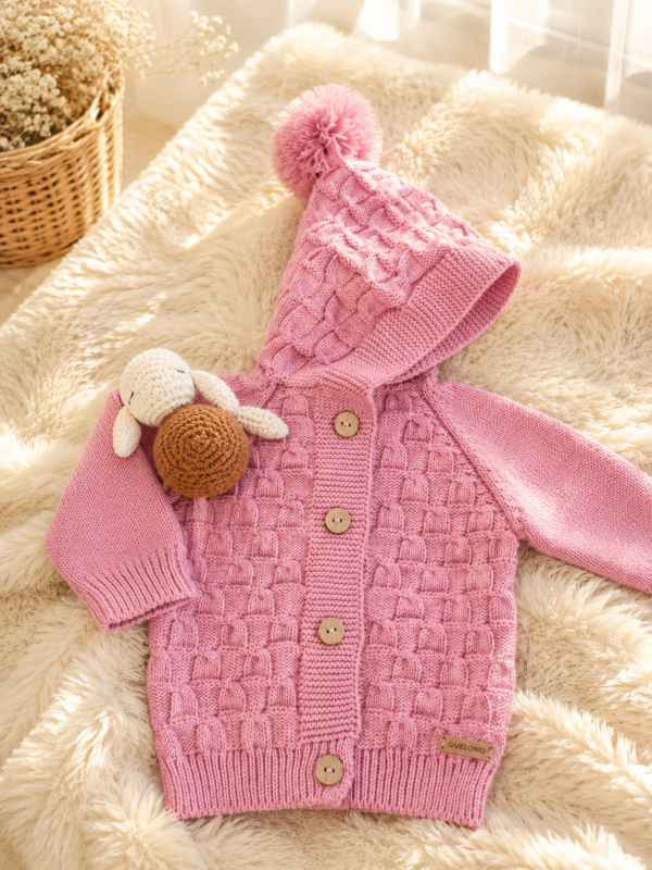 Producto - SACO CON CAPUCHA ROSA VIEJO