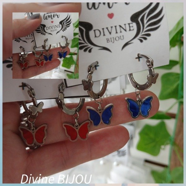 Producto - Argollas Mariposas dobles acero