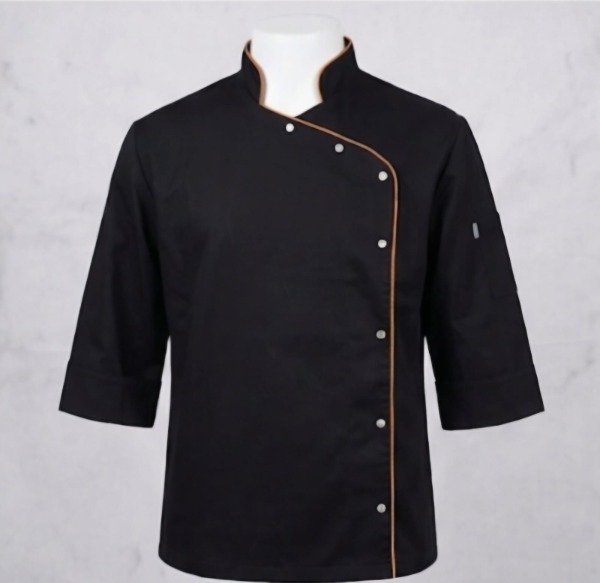 Producto - Chaqueta mujer de gabardina negra con vivo Naranja