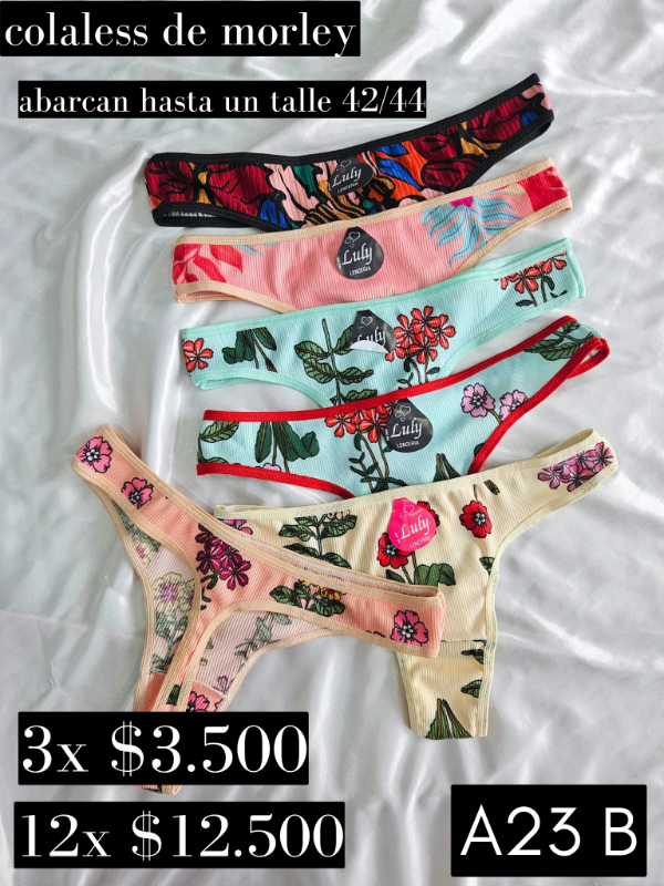 Producto - COLALES DE MORLEY ESTAMPADAS SEDEN HASTA UN TALLE 42 APROX (A23 B)