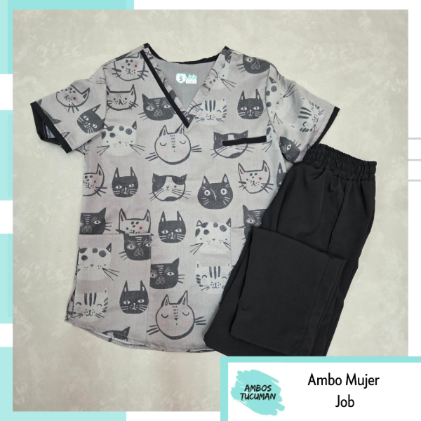 Producto - Ambo Job Gatitos Pantalon Negro