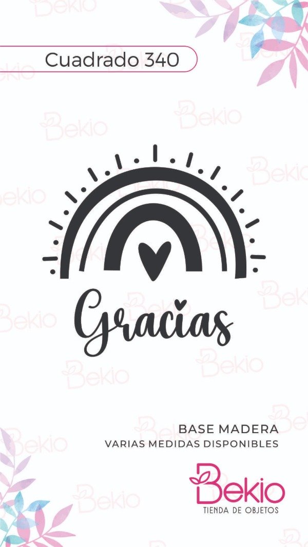Producto - Sello Cuadrado 340 - Gracias Arcoiris