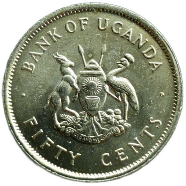 Producto - Uganda 50 Cents 1976 Grulla Km#4a Aunc - 1