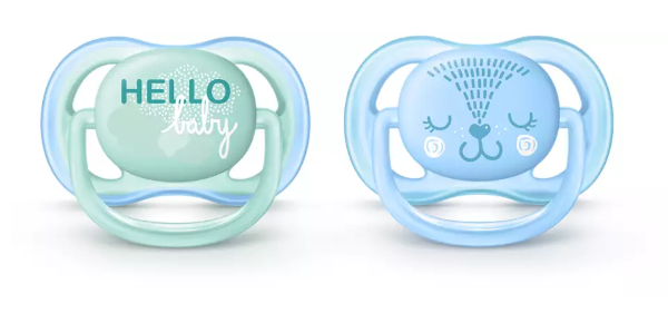 Producto - Kit 2 Chupetes Ultra Air con estuche AVENT celeste. 0-6m.