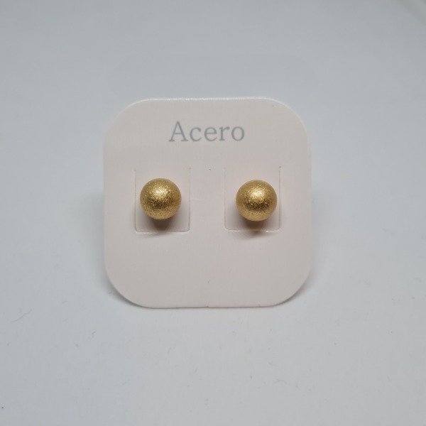 Producto - Aro dorado bolita arenado 8mm