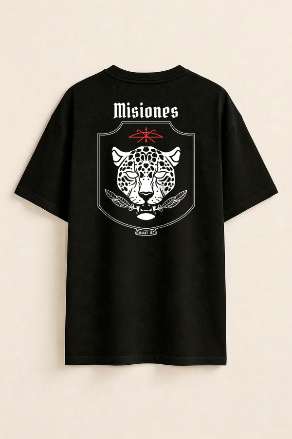 Producto - Escudo de Misiones (Oversize Unisex Negra Dorsal)
