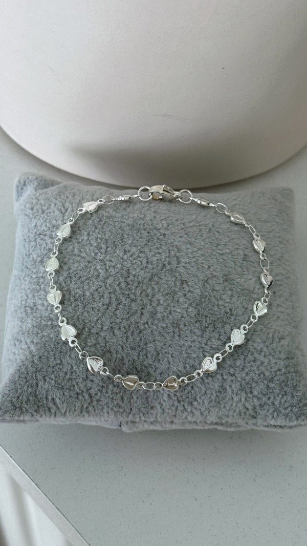 Producto - Pulsera mini corazones combin ACERO BLANCO