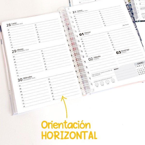 Producto - Agenda 2027 Semanal con orientacion horizontal - 0