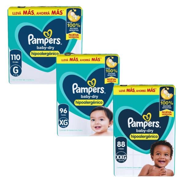 Producto - Pampers Babydry Gx110 XGx96 XXGx88