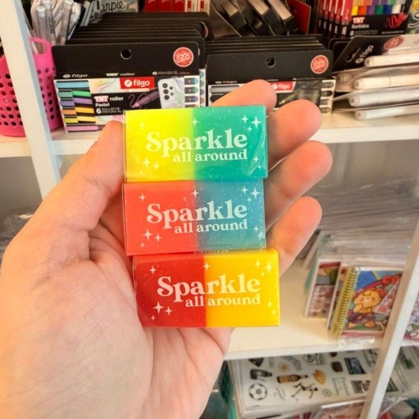 Producto - Goma de borrar Kiruki bicolor con glitter