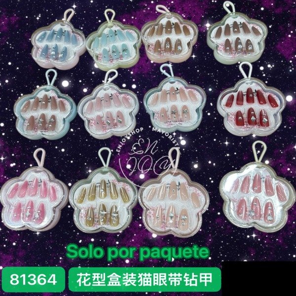 Producto - CAJA FLOR UÑA POSTIZA LARGA