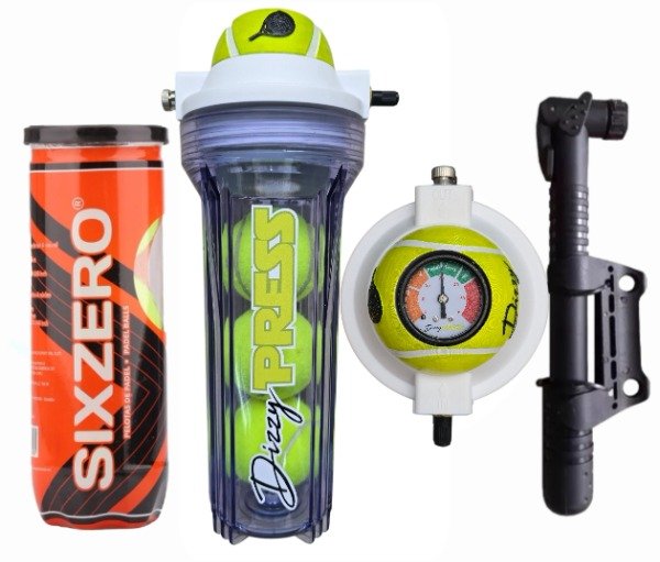 Producto - DizzyPRESS c/inflador + pelotas sixZero x3