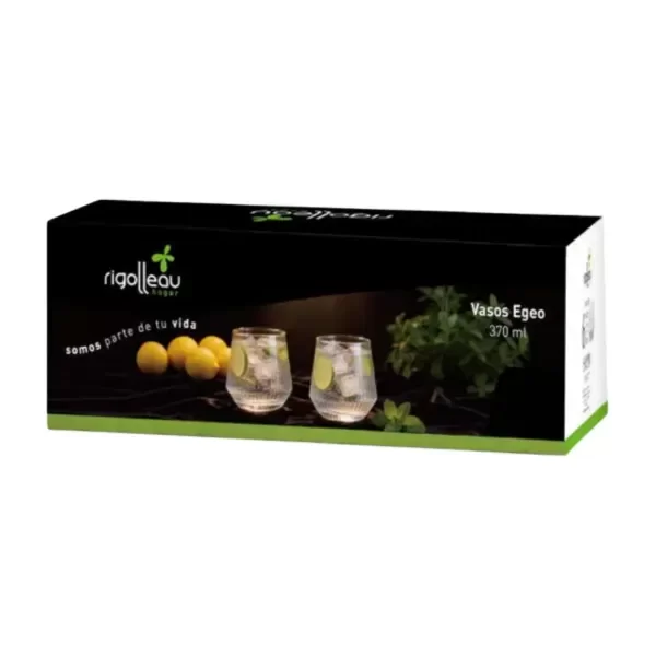 Producto - SET DE 6 VASOS DE VIDRIO EGEO RIGOLLEAU 370ML EN CAJA - 4