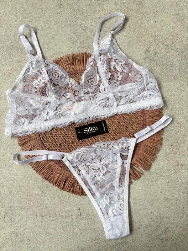 Conjunto bralette de encaje sin aro con colaless regulable — imagen 3
