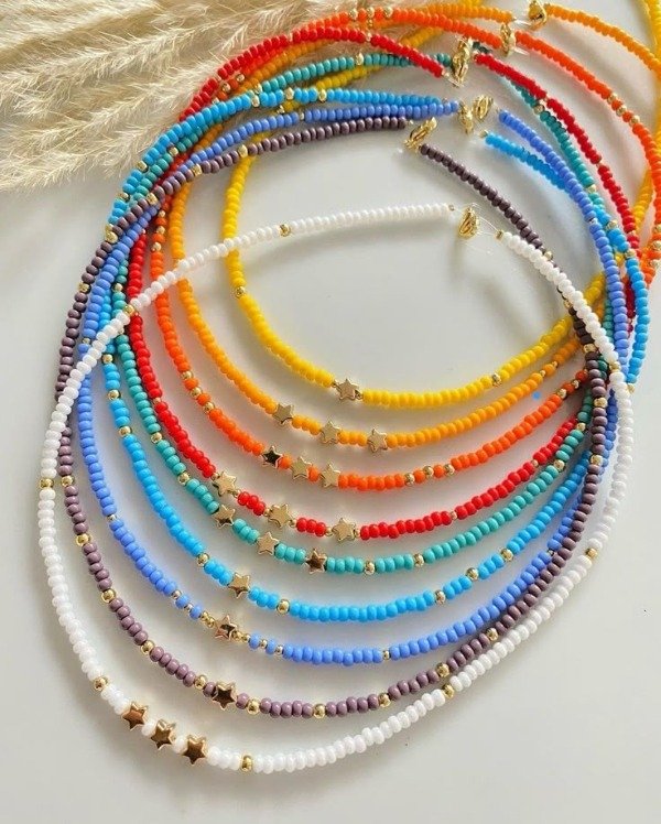 Producto - Gargantilla Mostacillas, Perlas y Separadores - 1