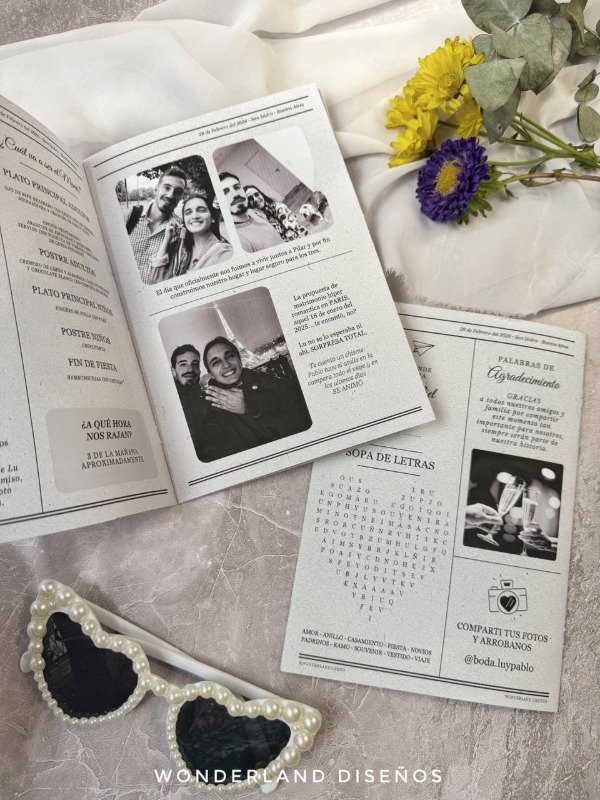 Producto - Pack 100 - Periodico de Boda / Diario de Evento (Librito) - 2
