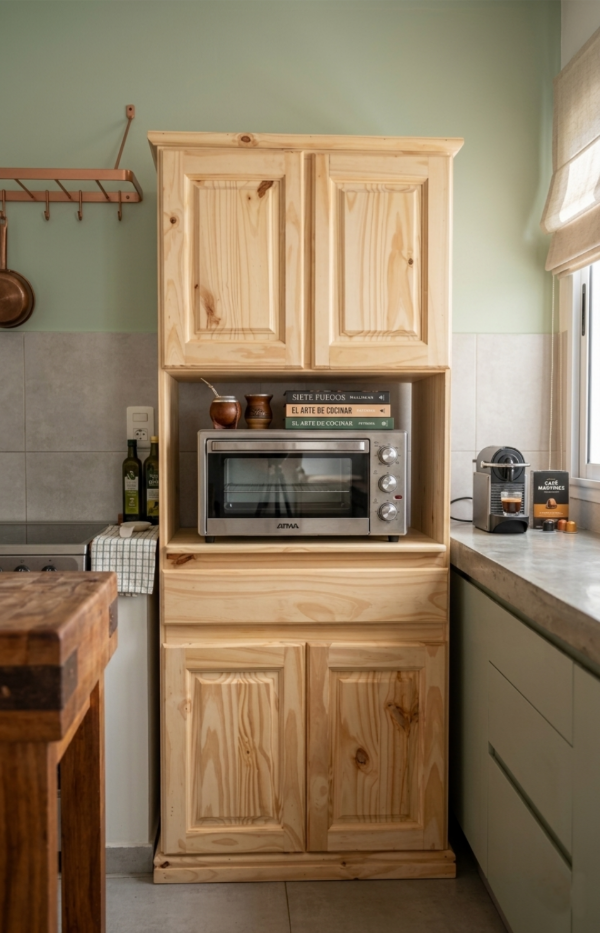 Producto - Mueble de Cocina Completo Organizador 180 pino macizo