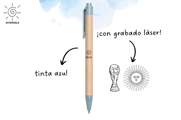 Producto - Lapicera biodegradable con grabado láser MUNDIAL 2026