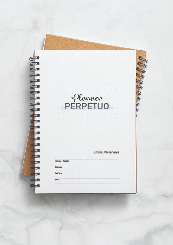 Producto - AGENDA PLANNER  PERPETUO - VIOLETA / TURQUEZA / CELESTE