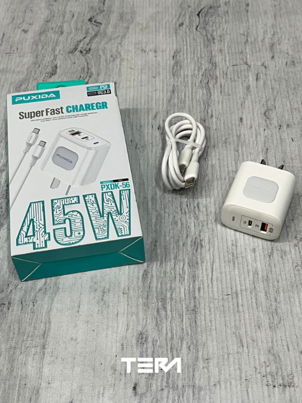 Producto - Cargador Puxida PXDK-60 Tipo C Carga Super Rápida 45W