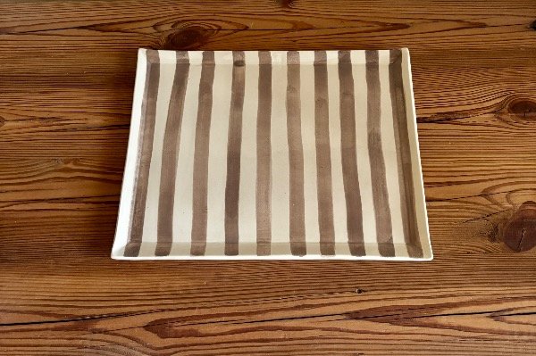 Producto - Bandeja rectangular rayas pecan -A PEDIDO