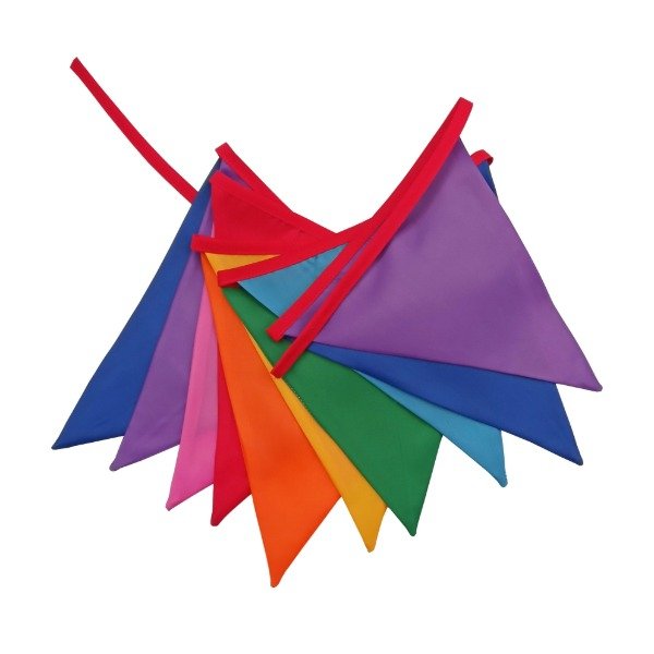 Producto - Banderines De Tela Doble X 2 Metros - Multicolor Intenso / 8 Colores - 0