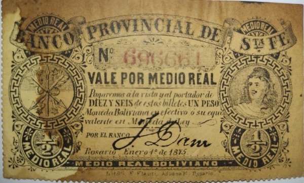 Producto - Santa fé 1/2 real boliviano año 1875 - 0