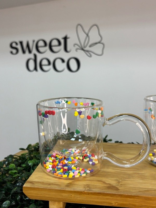 Producto - Taza Doble Vidrio Multicolor