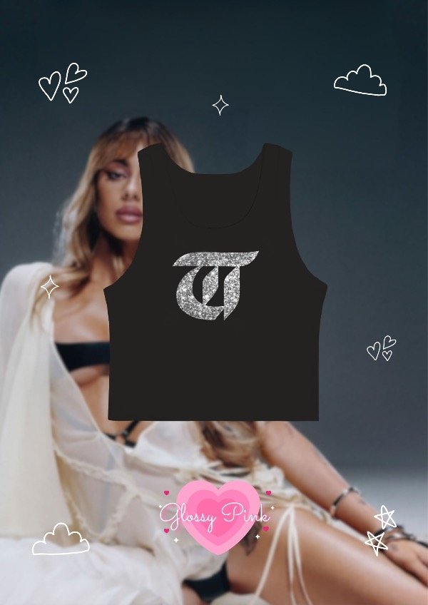 Tank Top Tini Glitter Plateado - VINILO TEXTIL