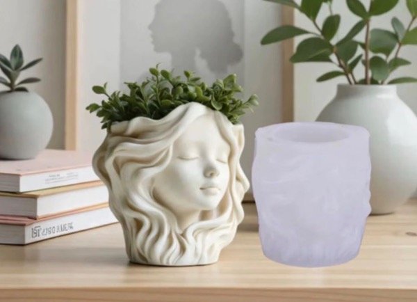 Producto - MOLDE SILICONA MACETA/PORTAVELA NENA - 0