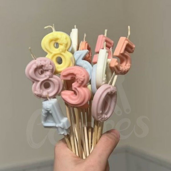 Producto - Molde chupetin / velas números flores