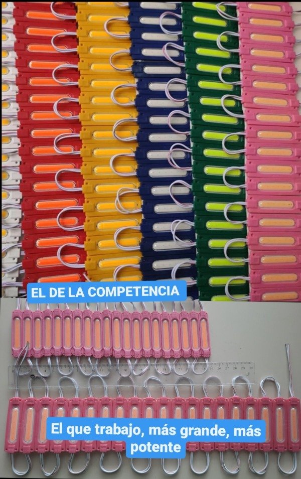 Producto - MODULO LED DOMO COB PREMIUM 2 X 7 CM 24V CAMIÓN MEDIA TIRA 10 UNIDADES