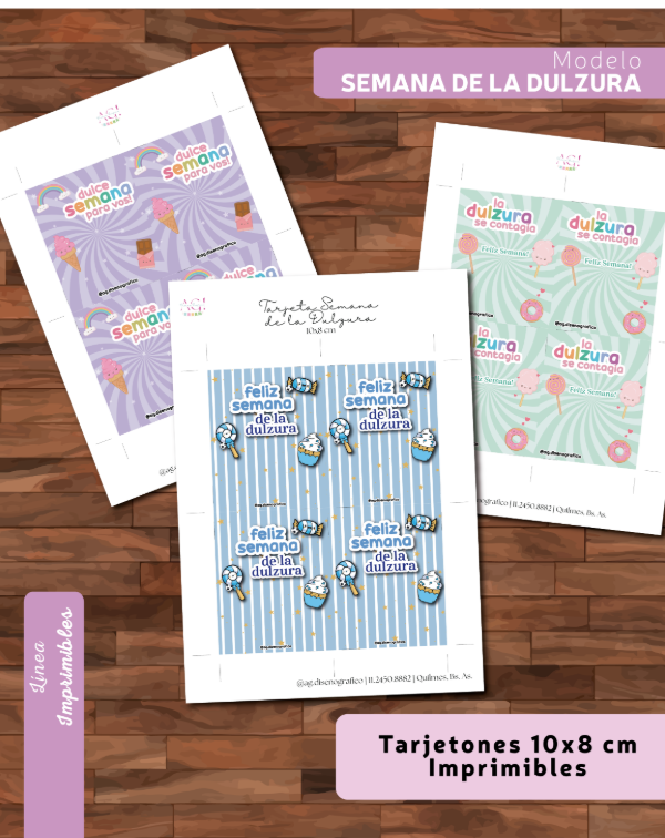 Producto - Tarjetones imprimibles Semana de la Dulzura