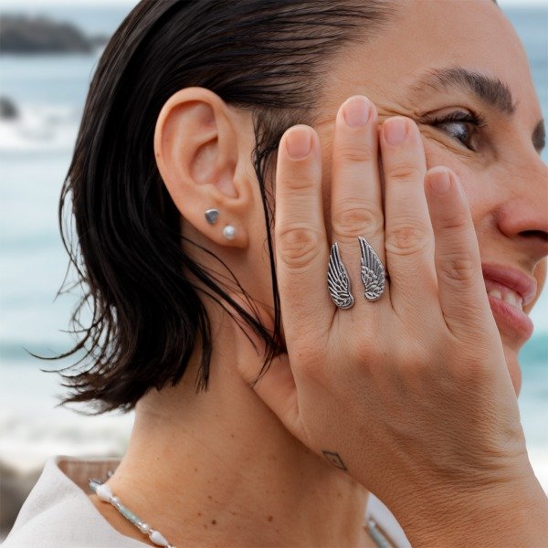 Producto - Anillo Acero Alas Ángel Wings Regulable
