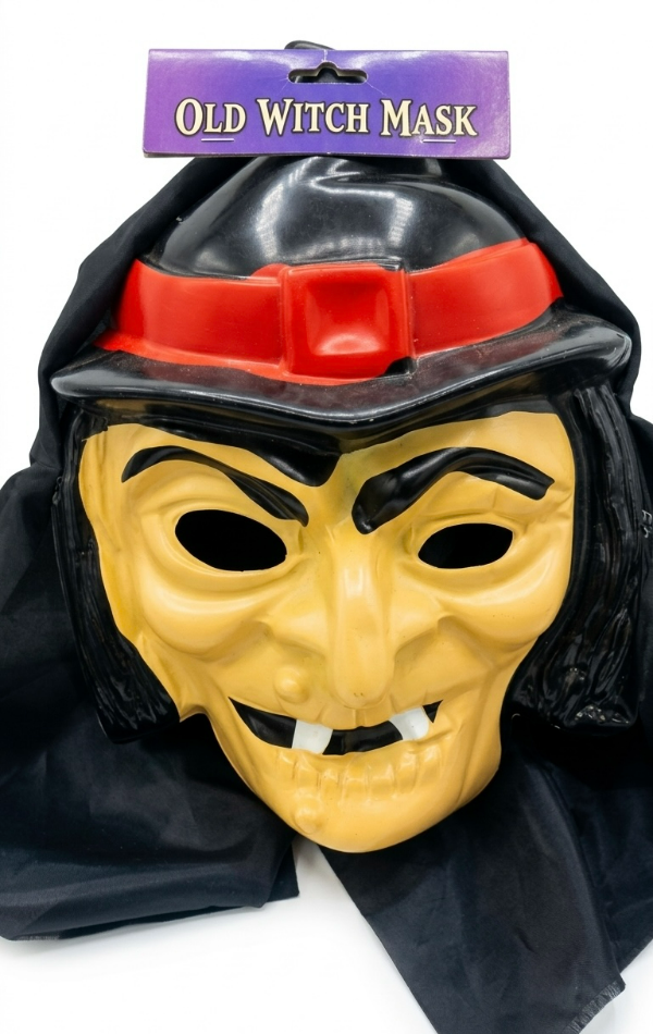 Producto - Mascaras Brujo Con Tela Negra Cubre Cabeza