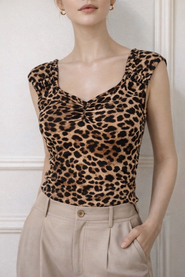 Producto - TOP FRUNCE ANIMAL PRINT "MODAL SOFT ESTAMPADO" (Art.244)