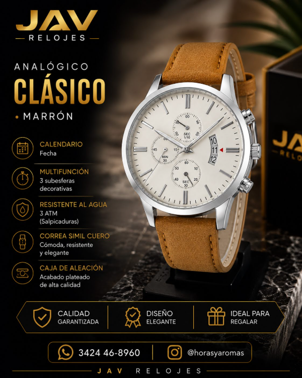 Producto - Reloj Analógico Clásico JAV - 1 - Analogico