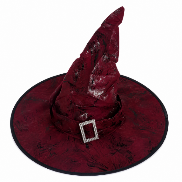 Producto - Sombrero bruja bordo con hebilla