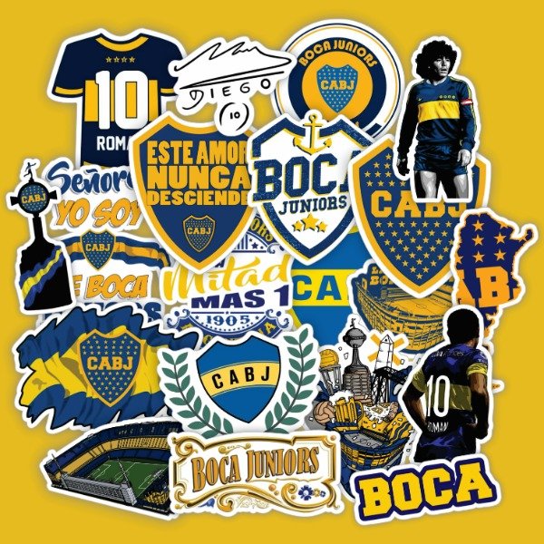 Producto - Pack 20 Stickers Vinilo Uv Premium - Boca Juniors