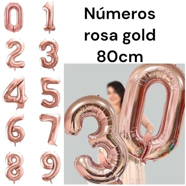 Producto - Número 80 cm rosa gold