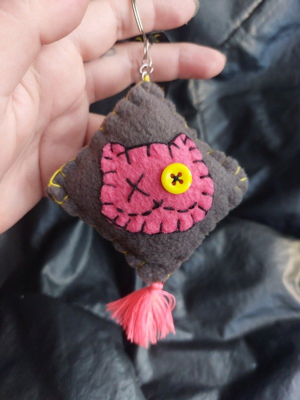 Producto - Llavero Kitten rosa chicle y gris